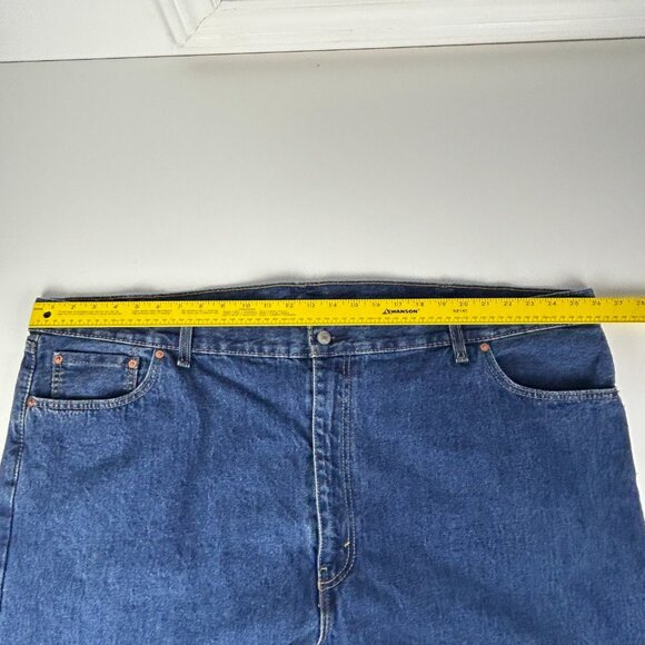 Levis 505 Jeans Mens 52x32 Regular Fit Straight Leg Non-Stretch Blue Stone Wash - Picture 9 of 15